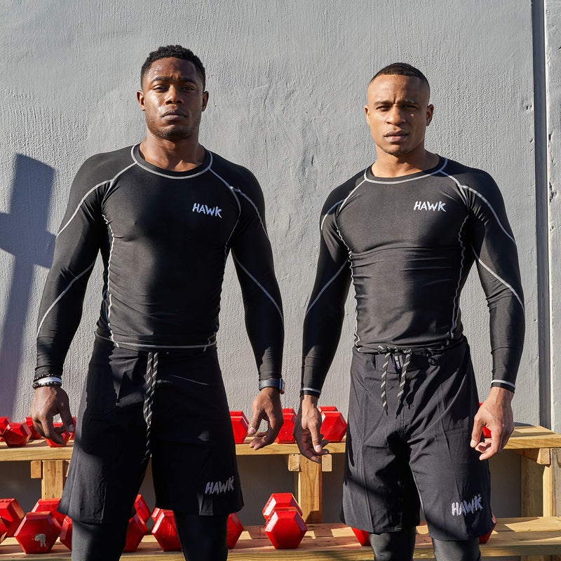 Hawk Sports Mens Compression Shirts Base Layer Athletic Gym MMA BJJ Rash Guard for Men - No Gi Full Long Sleeve Shirt for Men (Black, Medium) - MMA Rash Guard - Image 5